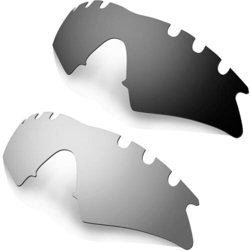 HKUCO Black/Silver 2 Pairs Polarized Replacement Lenses For M Frame Sweep-Vented Sunglasses Increase Clarity