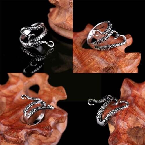 Creative Vintage Octopus Tentacle Ring For Women Men Animal Fashion Punk Adjusta Personality Ring Gifts Octopus Domineering A8X5