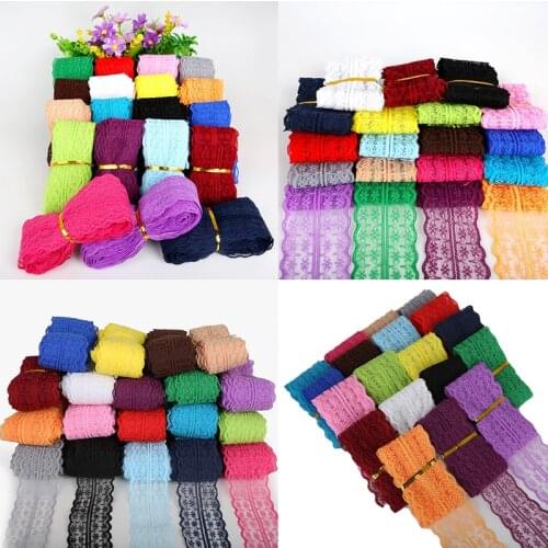 5/12yards 45/28mm Wide Bilateral Handicrafts Embroidered Net Lace Trim Ribbon Wedding/Birthday/Christmas/Bow Decorations