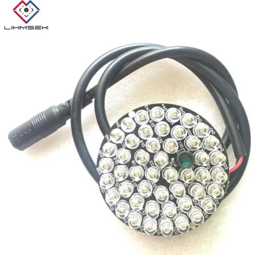 Lihmsek DC12V 48pcs White IR LEDs 850nm LED Light Board with cable for CCTV Fill Light IR Illuminator CCTV Accessories