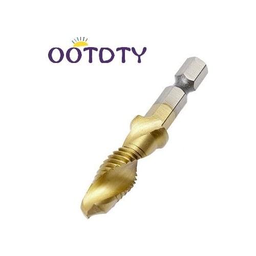 M3-M10 Hex Shank Titanium Plated HSS Hand Screw Thread Metric Tap Drill Bits