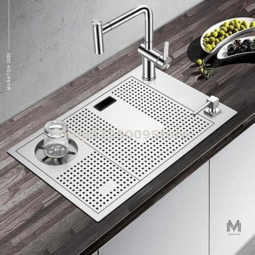 High-pressure Cup Washer Sink Package Stainless Steel Vegetable Sink Single Tank Coffee Milk Tea Commercial Small Single Tank