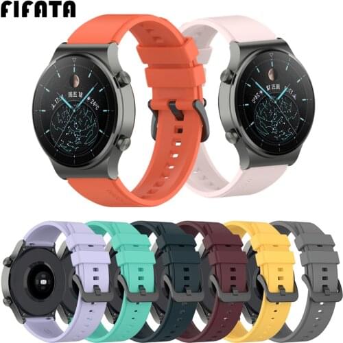 FIFATA For Huawei Watch GT 2 Pro/GT 2e/GT2 22mm 46mm Soft Silicone Sport Watchband For Honor Watch GS Pro Wrist Band Accessories
