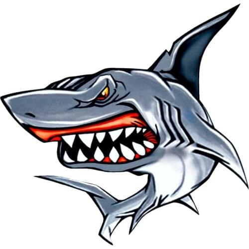 LLY-0574 Personality Cars Stickers Colored Shark Modeling Decal PVC Autos Waterproof Sunscreen Creative Decals Accessories