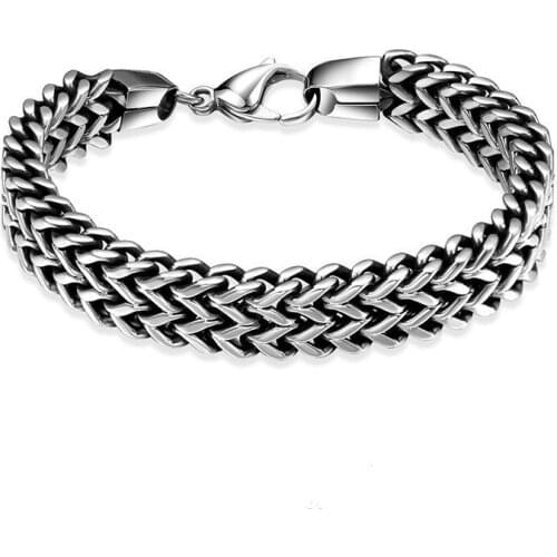 New Style Stainless Steel Chain Bracelet for Men Hip Hop Party Rock Jewelry Vintage Design Party Accessories