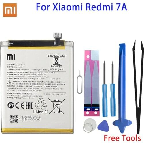 Xiao Mi Original Phone Battery BN49 4000mAh For Xiaomi Redmi 7A High Quality Replacement Xiaomi Battery Free Tools AKKU
