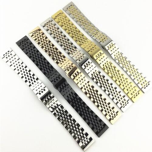 Stainless Steel Watch Band Strap Black Rose Gold Replacement Metal Watchband Bracelet 17 18 19 20mm 21mm 22mm Man luxury Strap