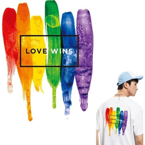 Pride Gay Patch Iron On Transfer For Clothes Heat Transfer Stickers Stripes On Clothing T Shirt Jacket LGBT Patch Badge Applique