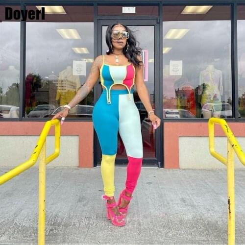 Streetwear Patchwork 2 Piece Sets Womens Outfits Bodycon Two Piece Crop Top and Leggings Set Festival Clothing Rave Pants Sets