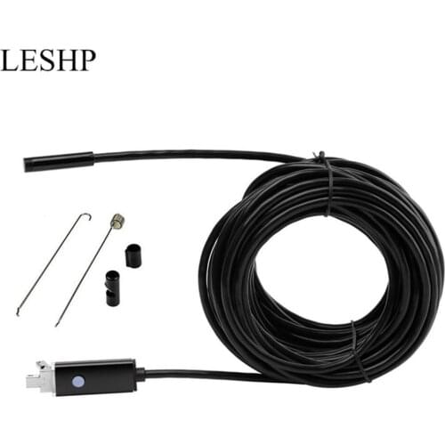 Small Size Light Weight 10M 7mm 6 LED For Android Endoscope USB Waterproof IP67 Borescope Inspection Camera