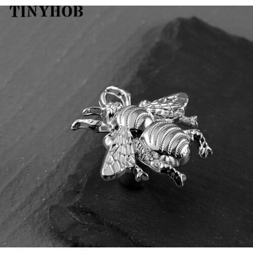 Bright chrome Bee shape/Solid Brass Furniture Knobs Door Knobs and Handles for Cabinet Kitchen Cupboard Drawer Pulls Home Decor