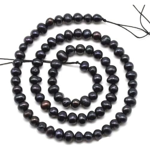 High Luster Loose Pearl Jewellery,5-6MM Black Real Freshwater Pearl Beads,Wholesale DIY For Woman Jewelry Making