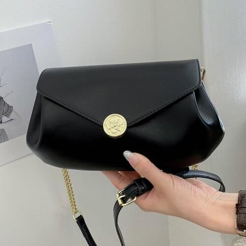 Women Simple Small Chain Crossbody Bags Luxury Leather Handbags Female Casual Flap Messenger Bag Solid Color Square Shoulder Bag