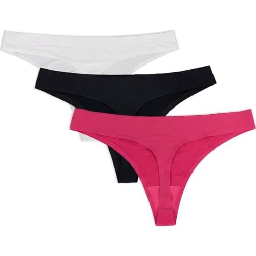 Women Thong G-String Thong Seamless Panties low-Rise Tanga Solid String Sexy Femme Underwear Lingerie Panties Women Intimates