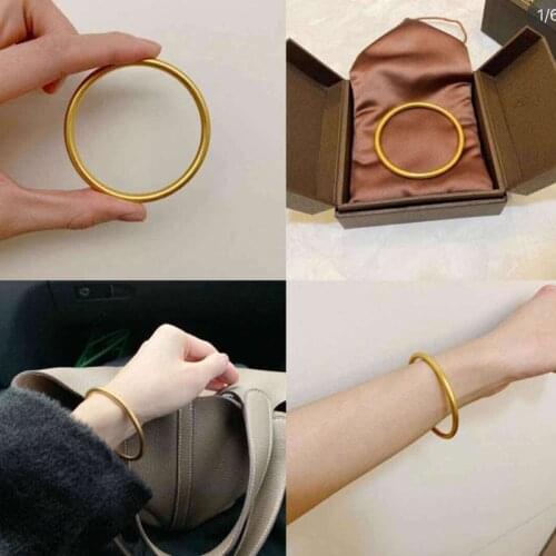 2019 New Hot Golden Color Bangle Bracelet For Women Men Real 925 Sterling Silver Fine Bangle 5mm Width Birthday Gift Pulsera