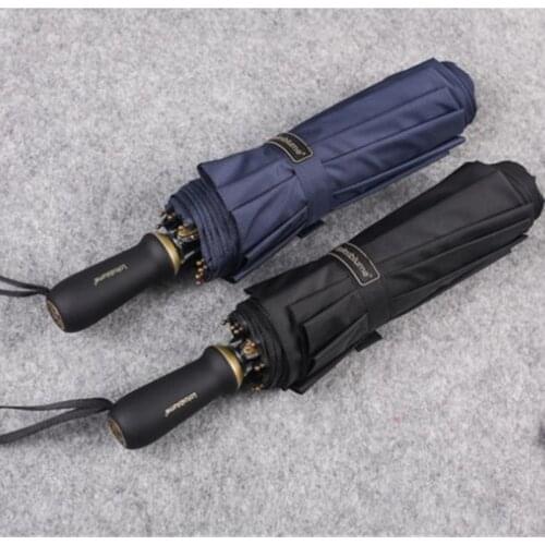 Leodauknow 125cm Folding Umbrella Mens Business Style 10K Windproof Umbrella 10 Bone Anti-Wind