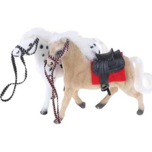 1x Simulation plastic horse dollhouse mini children doll animal model toy gifts High Quality