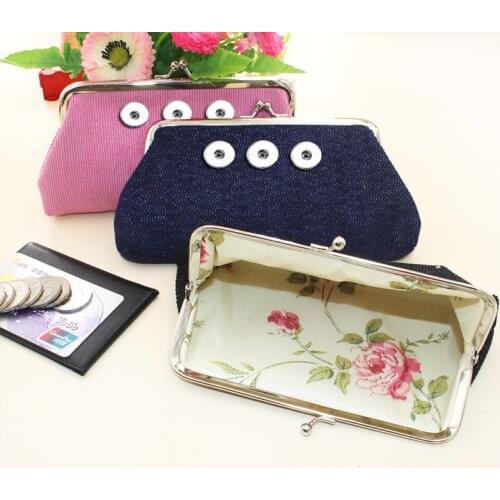 2021 NEW 18MM Snap button jewelry 18CMx9CM Wallets Pouch Kids Girl Womens Money Bags For Gift QB7011