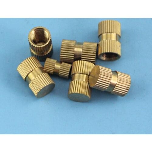 40pcs M4 blind hole single pass knurled nut brass embedded copper knurled nuts injection molding machine sleeves 5-5.1mm OD