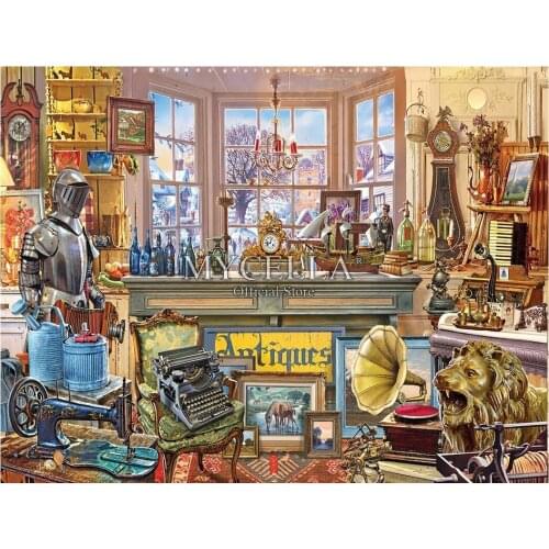 5d Diy Diamond Painting Antique Shoppe Mosaic Cross Stitch Diamond Embroidery Home Decor Pattern Rhinestone Christmas Gifts