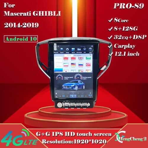 For 2014-2019 Maserati Ghibli 12.1 "Tesla style car intelligent multimedia video player Maserati Ghibli radio GPS 4G navigation