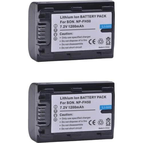 AsperX 2PC 1200mAh NP-FH50 NP FH50 FH50 Camera Batteries for Sony A230 A330 A290 A390 DSC-HX1 HX100 HX200 HDR-TG1E TG3 TG5 TG7
