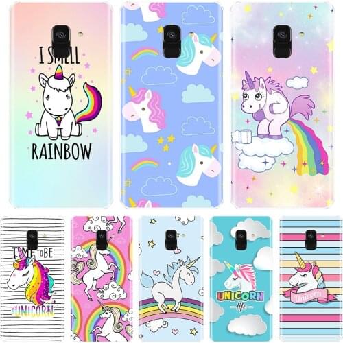 Back Cover For Samsung Galaxy A5 A7 2018 A6 A8 Plus Soft Silicone Cute Rainbow Unicorn Phone Case For Samsung A3 A5 A7 2016 2017