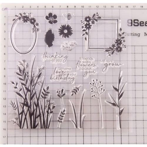 Flower Frame Silicone Clear Seal Stamp DIY Scrapbooking Embossing Photo Album R7RC