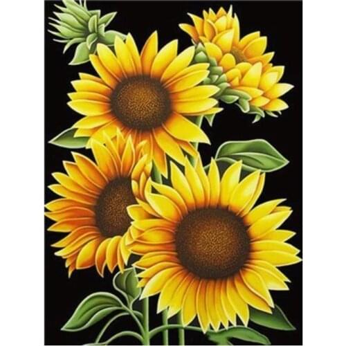 Flowers diamond painting full sunflowers mosaic embroidery landscape rhinestone picture puzzle toys drawing wall decor gifts diy