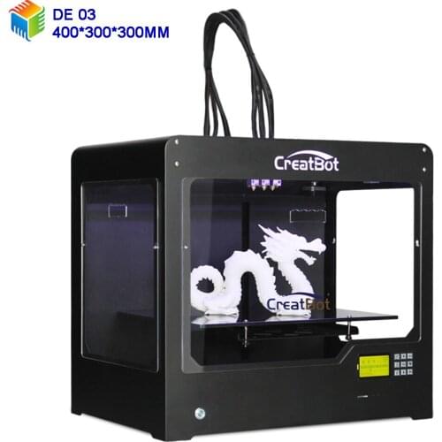 DE03 Largest Ultra Wide Triple Extruders Metal Frame 3D Printer Build Size 400*300*300 mm CreatBot 2KG Filaments
