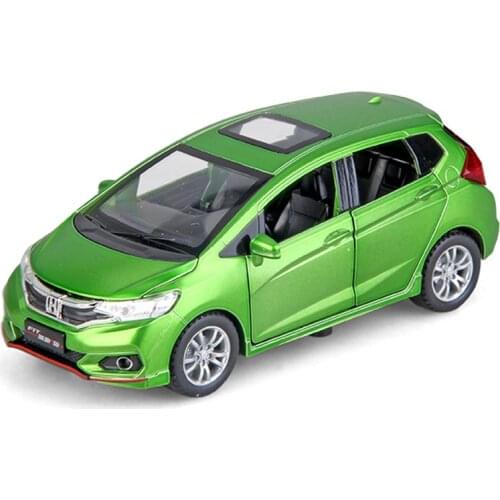 Hot sale 4 colors 1:32 Honda Fit metal alloy model car,childrens sound and light pull back puzzle SUV toy car,free shipping