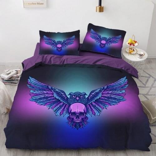 Classic 3D Skull Duvet Cover Set Bedding Sets Quilt Covers and Pillow cases Full Twin Single Double Size Bedclothes