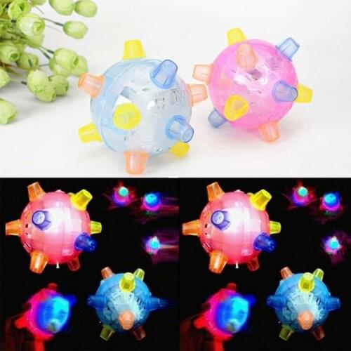 Creative Kids Luminous Dancing Ball Toy Exercise Practical Ability Color Cognition Jumping Music Sound Toys Random Color