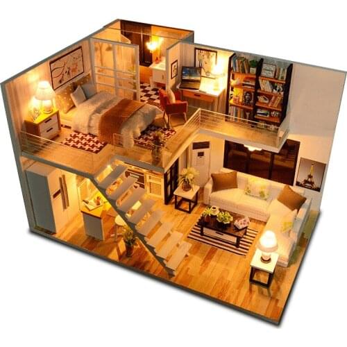 Cutebee Doll House Furniture Miniature Dollhouse DIY Miniature House Room Box Theatre Toys for Children Casa De Boneca J13