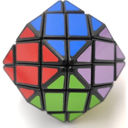 Lanlan 4x4 Rhombic Dodecahedron Cubo Magico Black PVC sticker Educational Cubo Magico Toy Gift Idea Drop Shipping