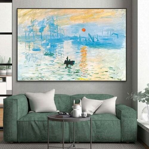Monet Abstract Landscape Oil Painting On The Wall Sunrise Impression Print Canvas Poster Living Room Wall Art Decorative Picture
