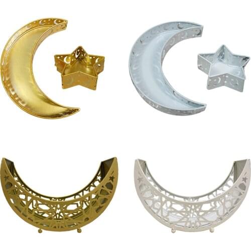 Muslim Eid Food Tray Innovative Eid Mubarak Moon Star Serving Tray Tableware Dessert Food Storage Muslim Islamic Decoration