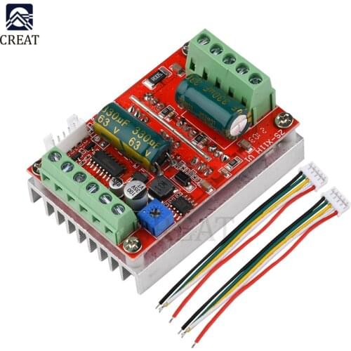 400W 6-60V 16A BLDC 3 Phases DC Hall Brushless Motor Driver Controller Board 12V 24V 48V PWM PLC with Forward/Reverse/Brake