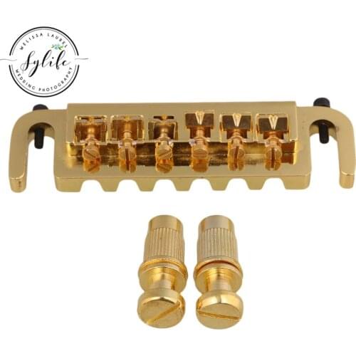 Golden Plated Zinc Alloy Guitar Bridge with Posts for Electric Guitar