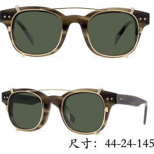 Vintage Retro Round Clip-on Sunglasses Acetate Frame MA21004 Fashion Pilot Type Original Box Case Women Man Eyeglasses Eyewear