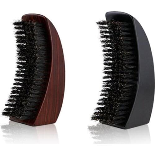 MenS Wild Boar Bristle Beard Brush Massage Comb Salon Style Facial Hair Cleaning Tool Log Beard Brush Bristles Soft Comfortable