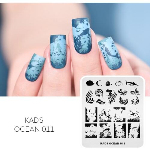 Ocean Theme Nail Stamping Plates Underwater World Nail Printing Stencils Mermaid Mold Nail Art Stamp Templates Manicure Tools