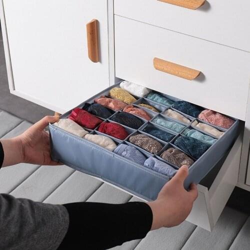 Foldable Underwear Drawer Organizers Storage Dividers Closet Organizer Storage Box 24 Grids for Clothes Bras Scarves Ties Socks