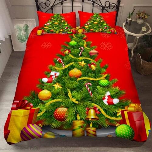 Xmas Bedding Set Twin Full Queen King AU Single UK Double Size Duvet Cover 3D Bedclothes Pillowcase Bed Linen Kid Christmas Gift