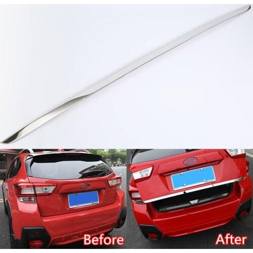 YAQUICKA Stainless Steel Car Rear Tail Trunk Door Lid Cover Trim Strip Styling For Subaru XV 2018 Decoration Decal Accessories
