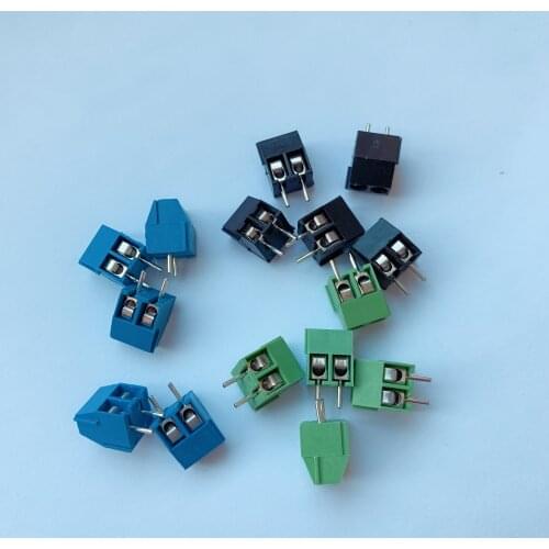 10pcs kf-350 3.5mm pitch screw terminal connector 2p straight leg KF 350 copper green blue black PCB terminal