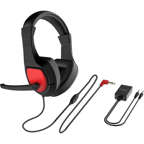 3.5mm Plug Wired Gaming Headset Over-Ear Surround Sound Headphone With Mic 2 In 1 Adapter Cable For N-Switch PC Cellphone