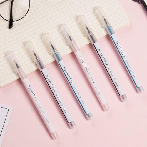 3 pcs/lot Frosted Transparent Rod 0.5mm Black Gel Pen Signature Pen Escolar Papelaria School Office Supply Promotional Gift