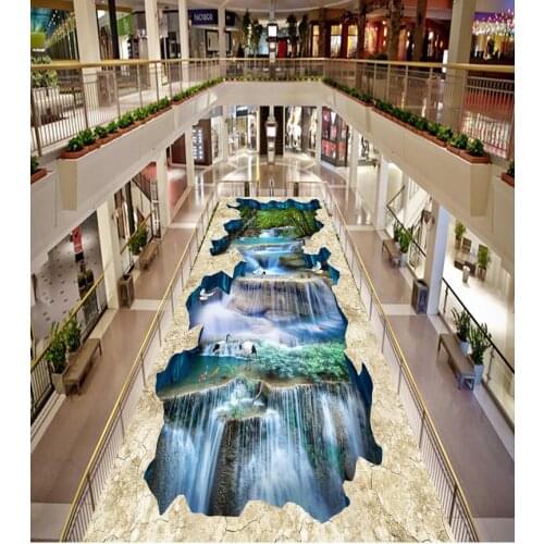 3d floor painting wallpaper 3D stereoscopic floor waterfall woods floor wallpaper 3d for bathrooms 3d flooring