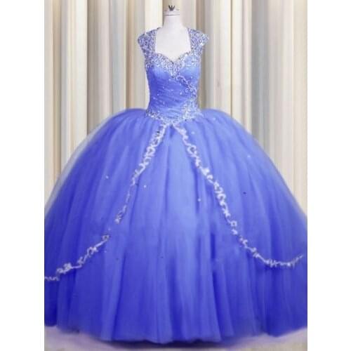 ANGELSBRIDEP Ball Gown Vestido De Quinceanera Dress 2021 Sparkle beads Tulle Floor-length Sweet 16 Dress Debutante Vintage Gowns